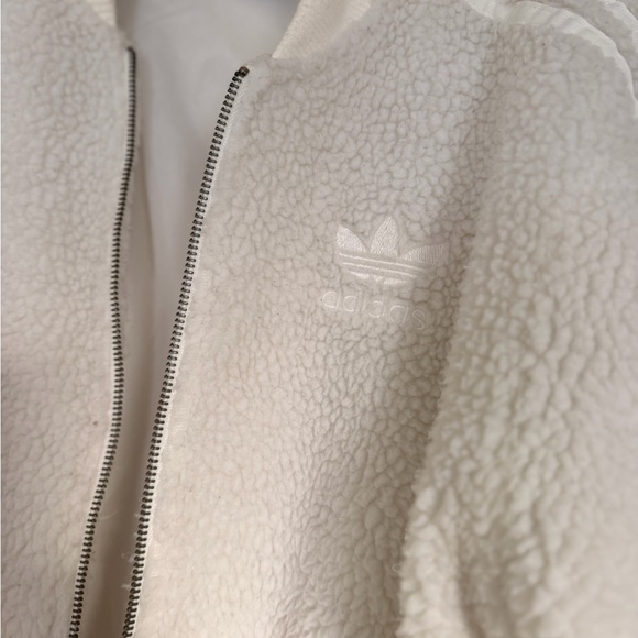 Adidas Women's White Teddy Jacket - Picture 2 of 4